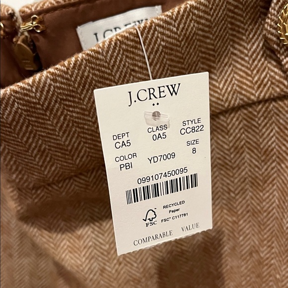 J. Crew Brown Herringbone Mini Skirt - Picture 4 of 5